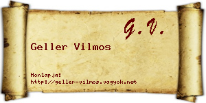 Geller Vilmos névjegykártya